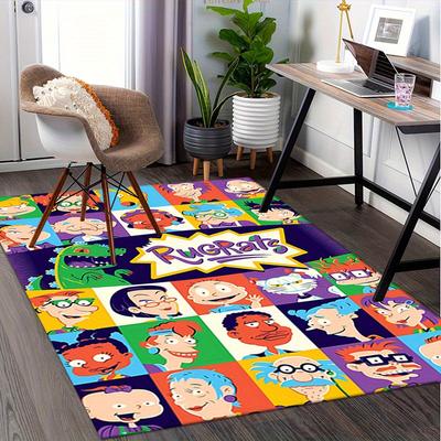 Rugrats, Characters, Cartoon Office Carpet Soft Polyester Entrance Carpet Washable Non Slip Machine