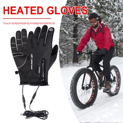 USB Touch Screen Gloves Heated Motorcycle Gloves Winter Ski Gloves for Cycling Running Driving Hiking Walking for Women Men