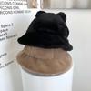 Cute Sweet Korean Bear Ears Leopard Women Bucket Hats Fisherman Hat Plush Basin Hat
