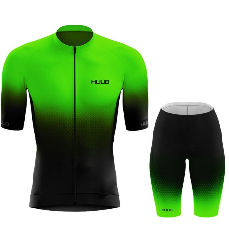 HUUB Conjunto de Maillot de Ciclismo para Hombre Manga Corta Transpirable Ropa de Carrera para Bicicleta de Montaña Kit de Montar