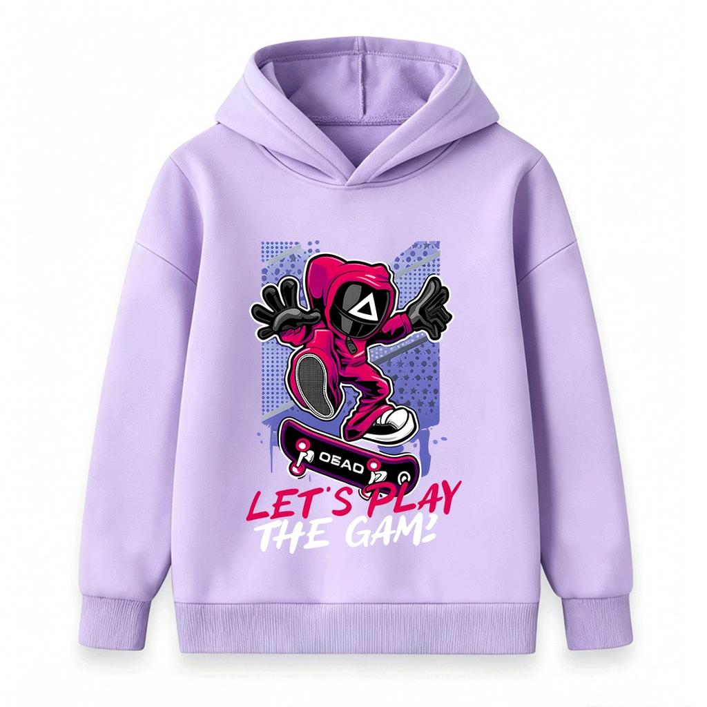 Kids Boys Girls Hoodie, Cool Skateboard Game Character Printed Long Sleeve Pullover Sweatshirt for Casual Daily Wear