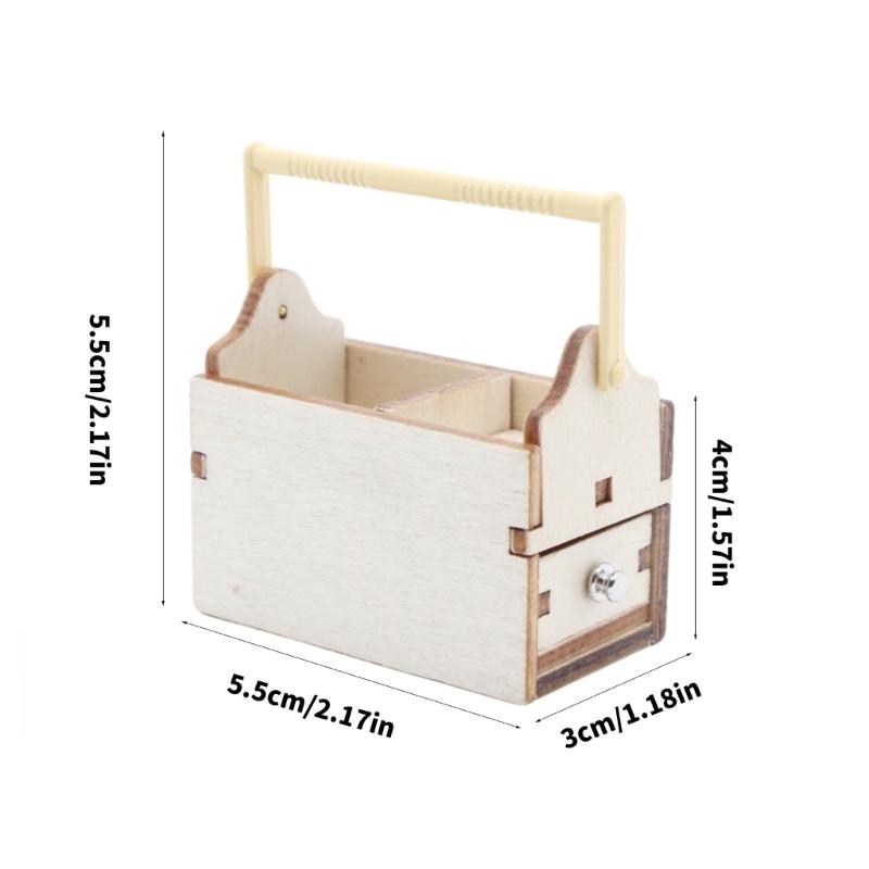 Exquisite Wooden Dollhouses Toolbox In 1/12 Scale Perfect For Miniature Scene Photo Props