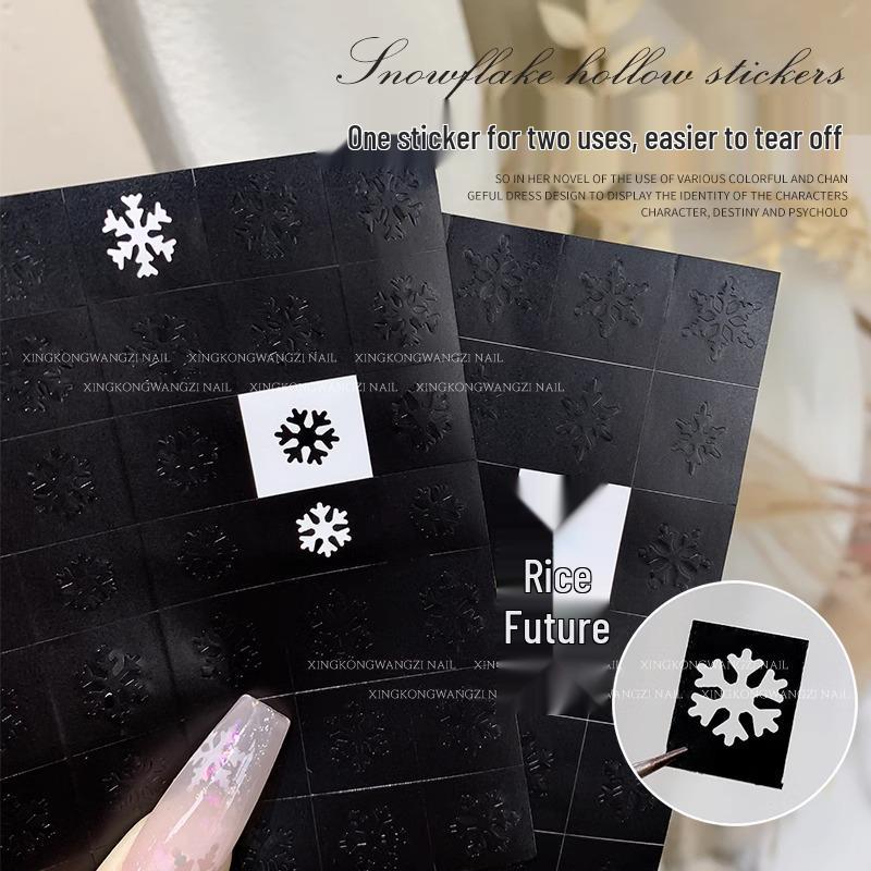 Snowflake Nail Art Stencil Stickers - Christmas French Ombre Airbrushing Decals