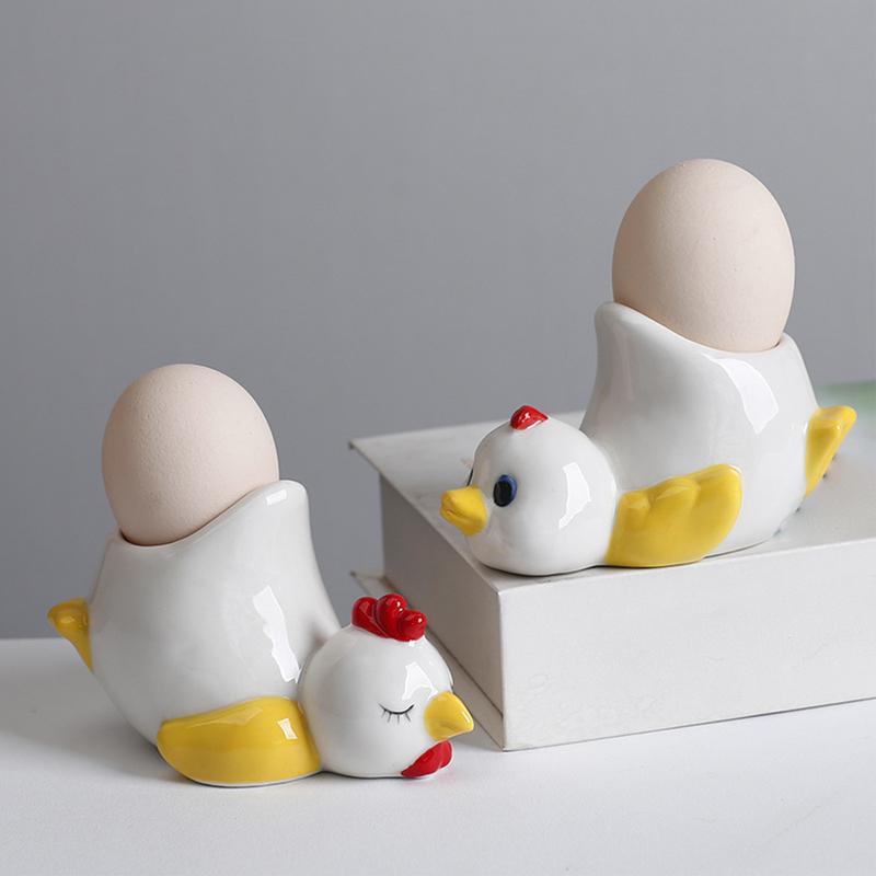Ceramic Egg Cup Holders Funny Animal Creative Serving Cups Ins Style Egg Holder Cup Breakfast Banquet Eggs Base Duck Egg Holder