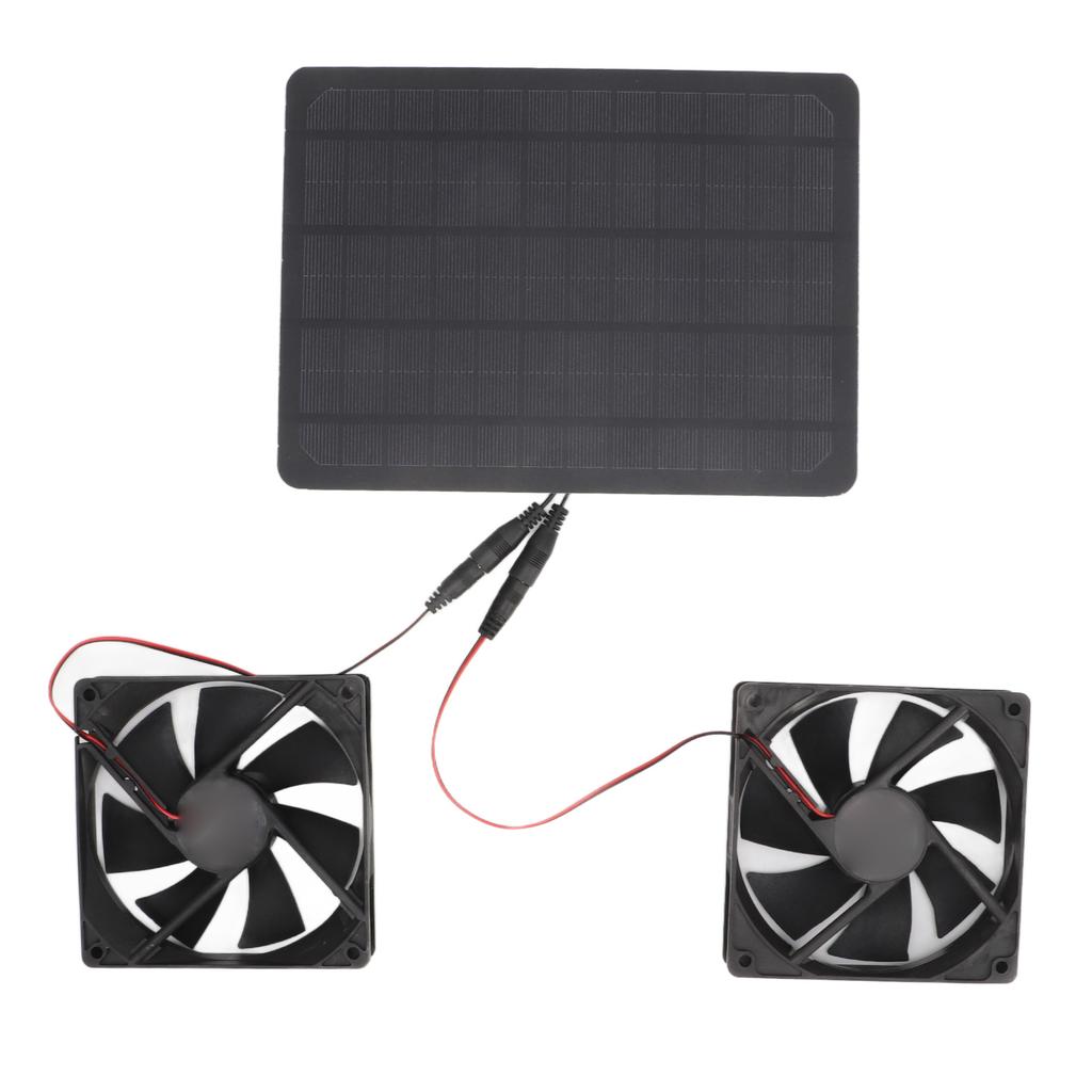 Solar Panel Fan Kit 12V 10W Portable Universal Energy Saving 4.7in Exhaust Fan for Greenhouses Pet H