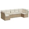VidaXL Garden Lounge Set with Cushions 7 Pcs Beige Braided Resin 3249267