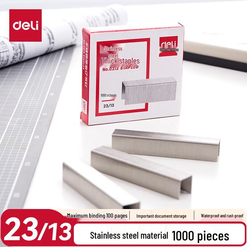 Deli 23/13 Stainless Steel Heavy Duty Staples, 1000 Count