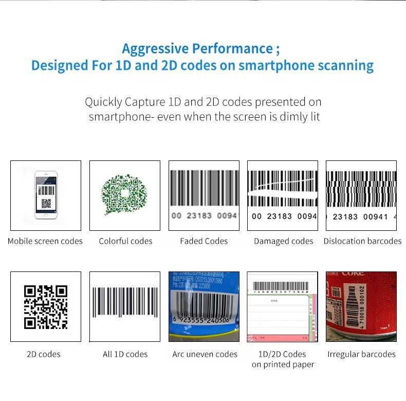 1D 2D Platform Scanner 2D Handfree Barcode 2D Scanner Desktop Barcode Reader Wired USB  Scanner QR Code PDF417 Code