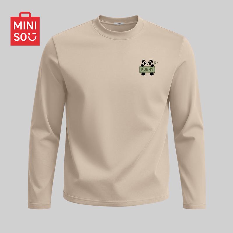 MINISO Men's Pure Cotton Long Sleeve Casual Tee