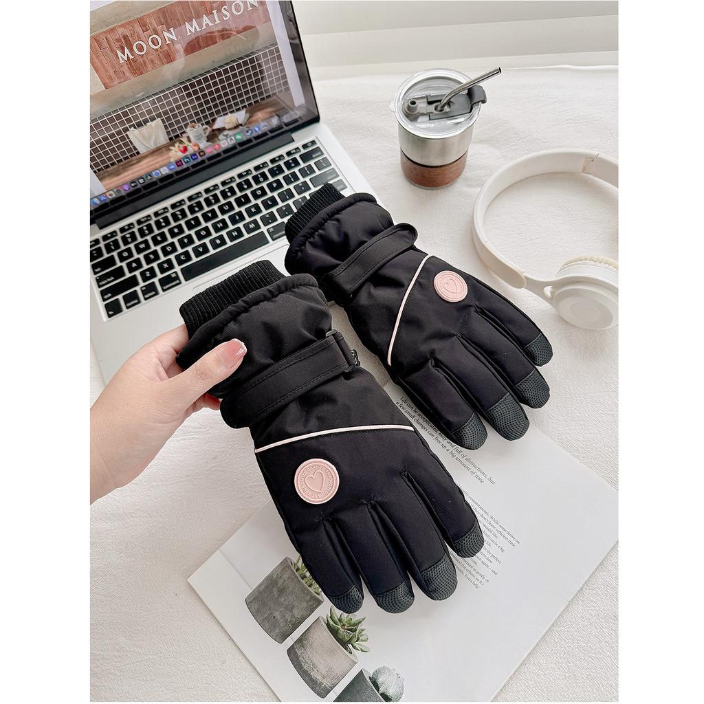 New ski gloves thickened and velvet warm waterproof riding outdoor autumn and winter windproof gloves ski cold proof