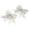 Sparkling Glitter Christmas Bow for Tree and Wreath Decorations for DIY Holiday Projects with Lightweight Polyester