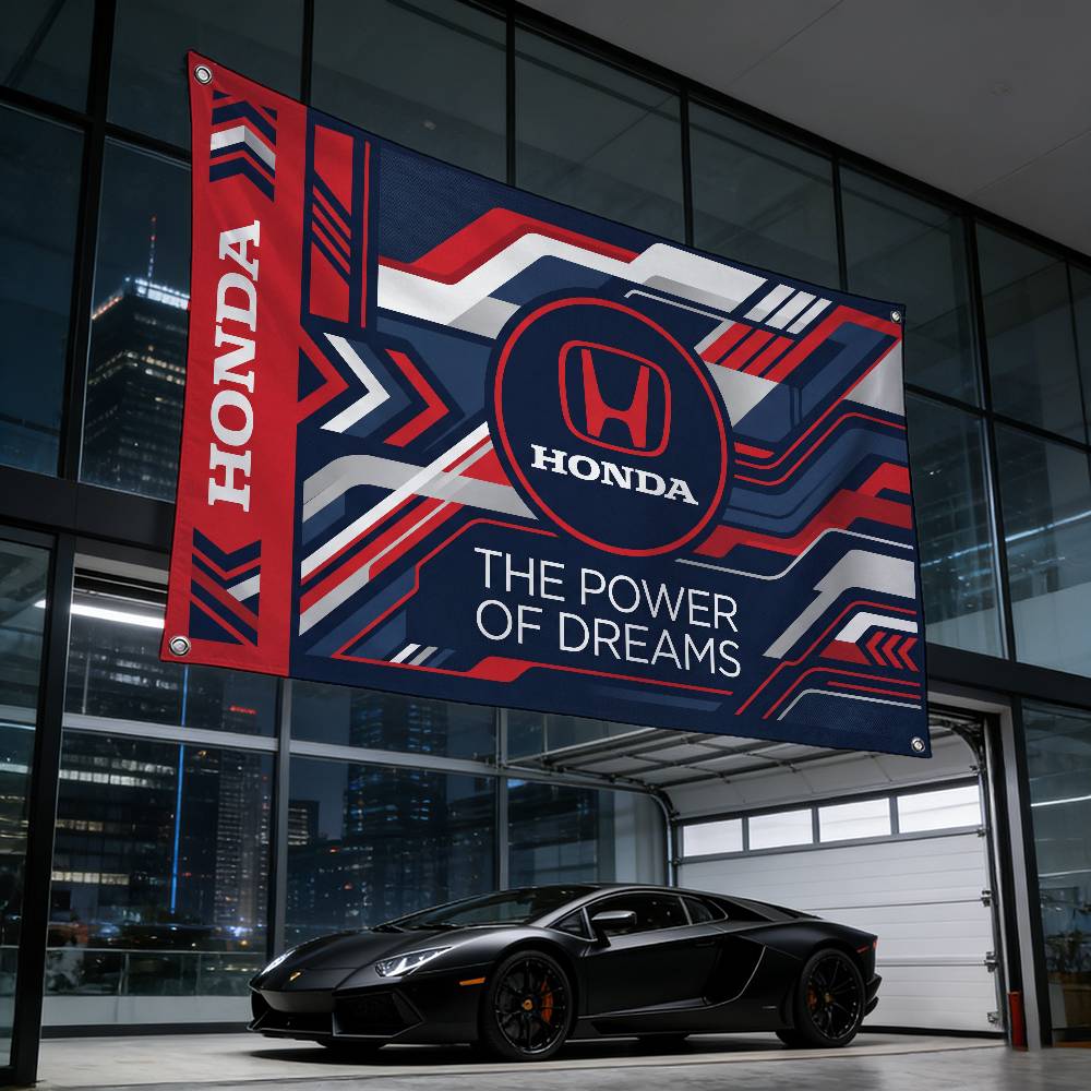 BWG5  FOR HONDA RACING Decorative Flag High Quality Polyester Fade Resistant Machine Washable Indoor Outdoor Hanging Banner