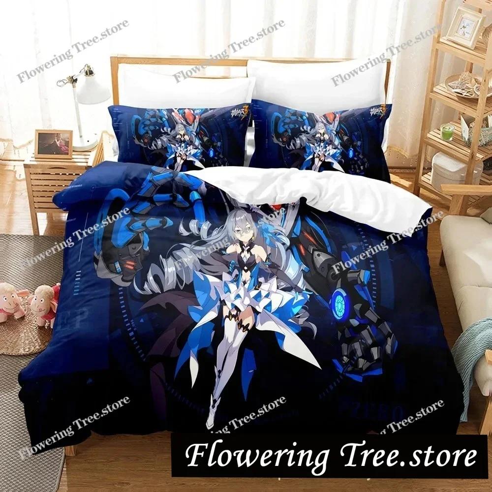 Honkai Impact 3 Bedding Set Single Twin Full Queen King Size Game Anime Bed Set Aldult Kid Bedroom Duvetcover Sets 3D Print