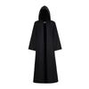 Wizard's Cloak Black Long Hooded Cape With Metal Snap Closure Retro Loose-fitting Clothes Halloween Costume For Men And Women