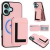 For iPhone 16 Plus Magnetic Case TPU + PU Leather Phone Back Cover with Detachable Card Holder