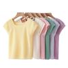2026 Summer Women's Fashion Versatile Elegant Round Neck Knit Sweater Solid Color Casual Top