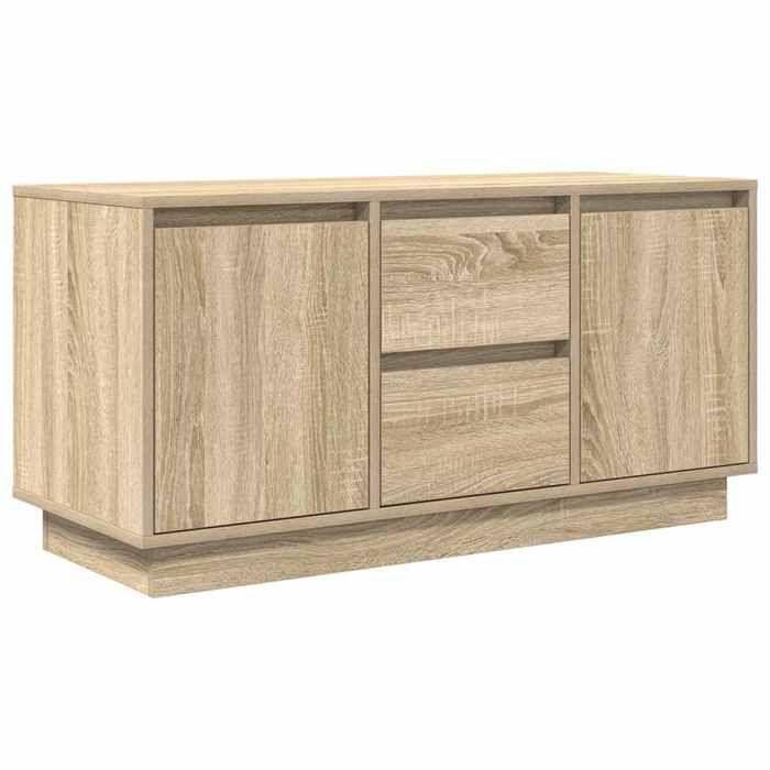 VidaXL Meuble TV avec lumières LED chêne sonoma 100x41x50 cm, support TV, meuble télé, meuble multimédia, banc TV, meuble 861411