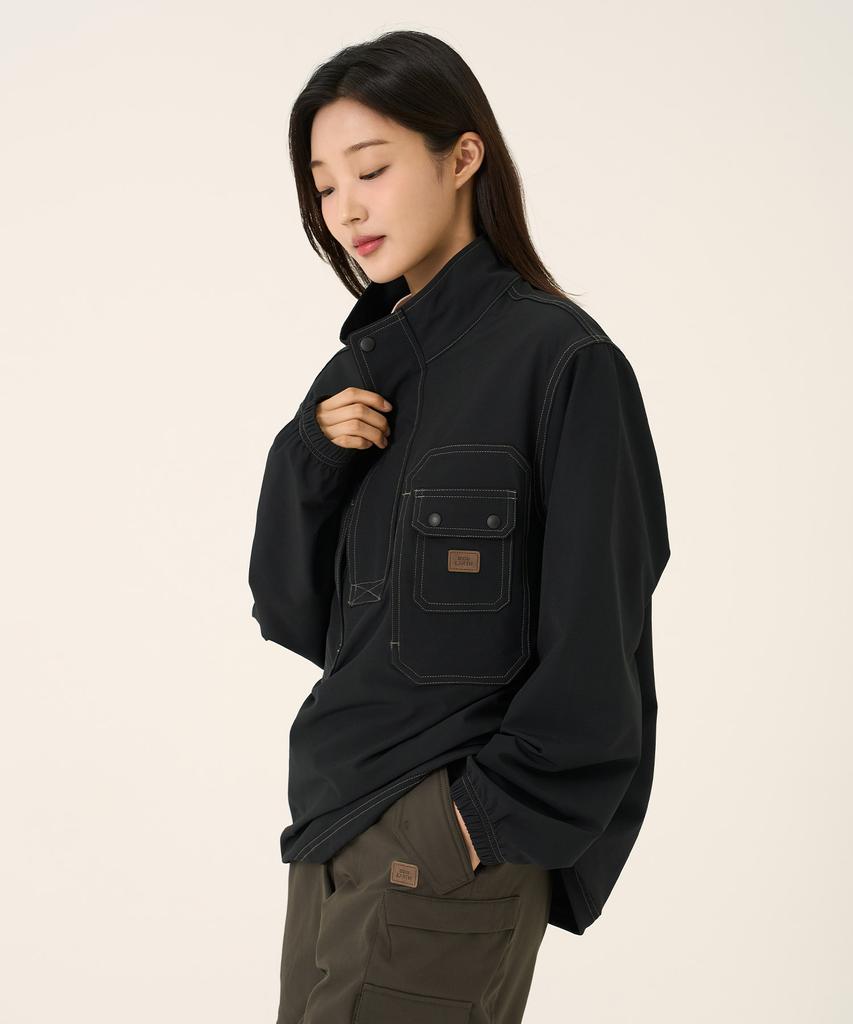 Bbc Earth M Contrast Stitch Out-Pocket Anorak_Black