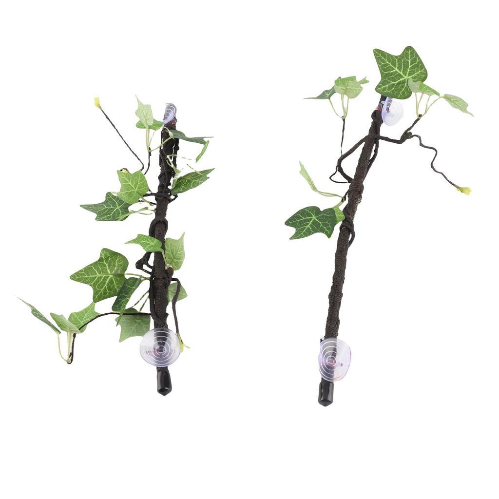 Reptile Corner Branch Terrarium Plant Decoration with Suction Cups for Amphibian Lizard Snake Climbing