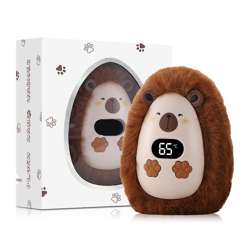 Xin Bai Lu Portable Plush Hand Warmer: Digital Display, Rechargeable Lithium Battery, Ideal Student Companion & Gift