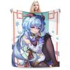 Genshin Impact Venti Blankets Velvet Summer Air Conditioning Barbatos Anime Multi-function Warm Throw Blanket for Bed Car Quilt