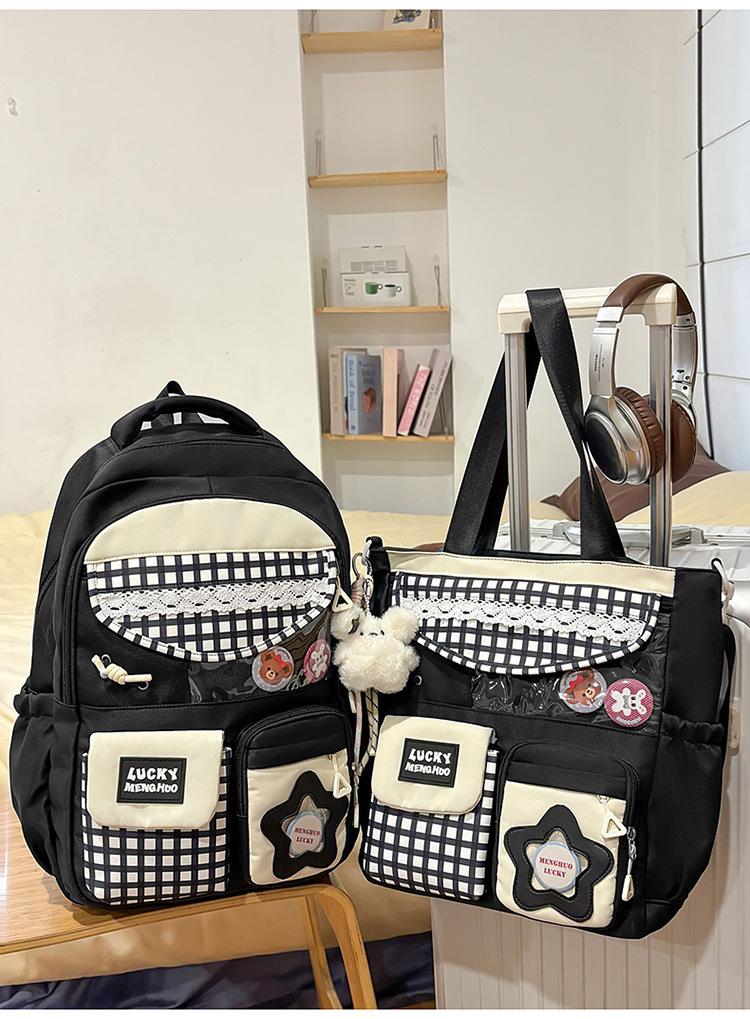 Kawai Large Capacity Backpack for Women Versatile for High School College Students Backpack Instagram Style Backpack Trend