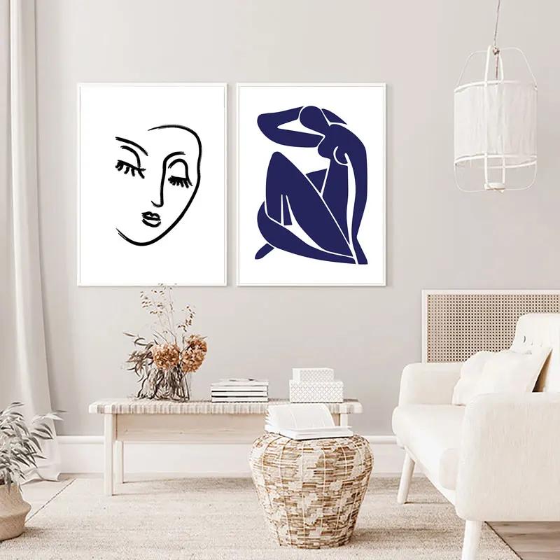 Abstract Canvas Painting Henri Matisse Artwork Wall Art Prints Body Face Stick Figure Poster Modern Pictures for Room Home Decor
