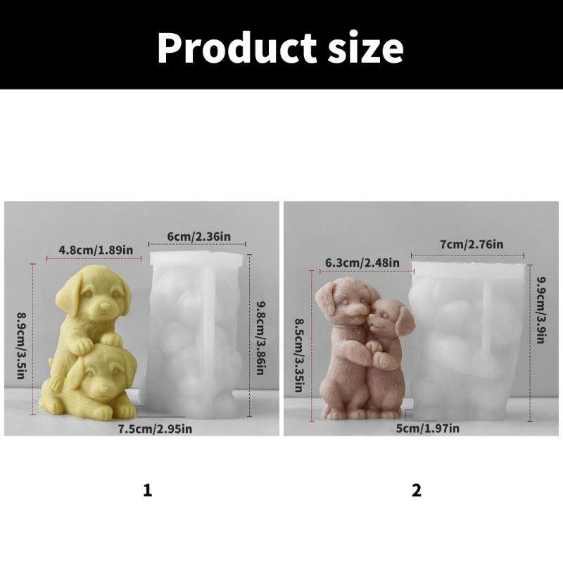 Silikonové formy na figurky Potřeby pro výrobu svíček Silikonová forma na mýdlo ve tvaru psů Řemeslné formy Silikonová textura na svíčku