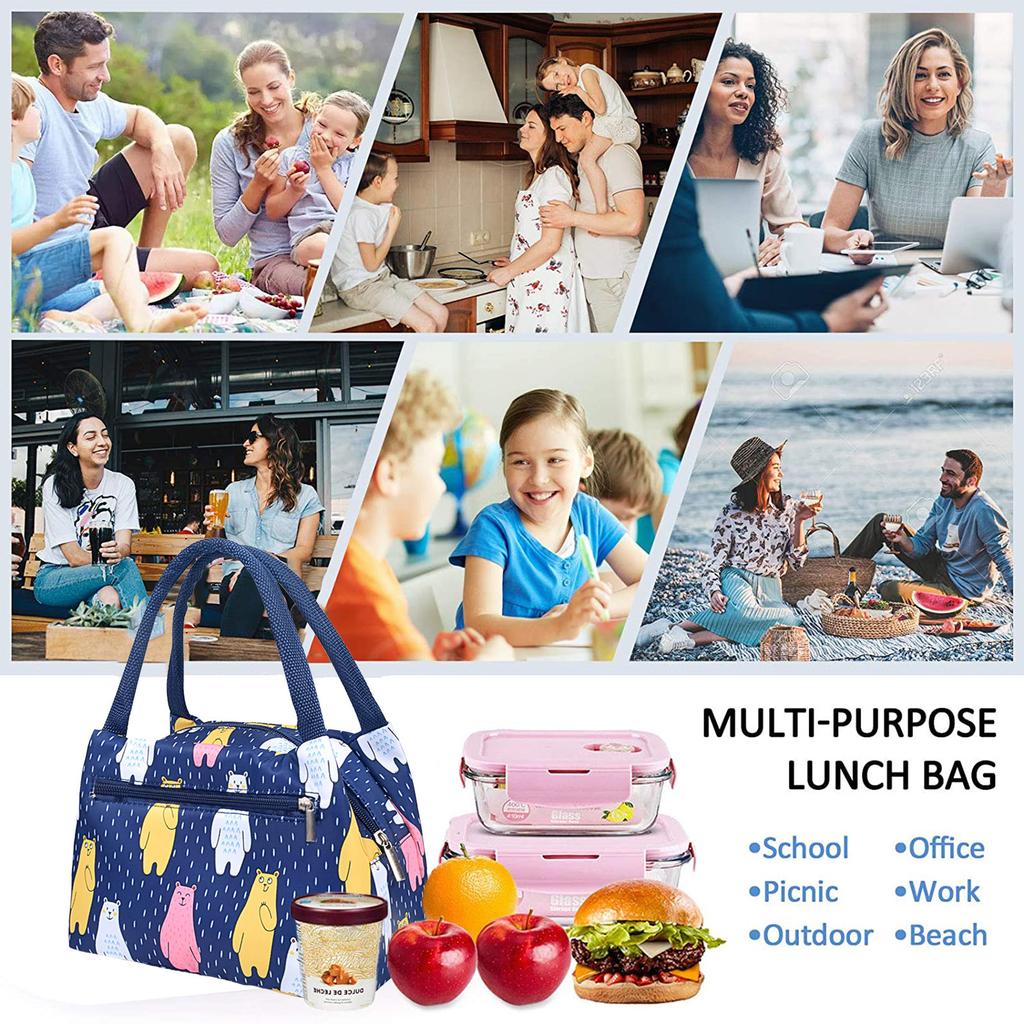 Insulated Picnic Cartoon Carry Case Thermal Portable Cold Lunch Bag Bento Bag