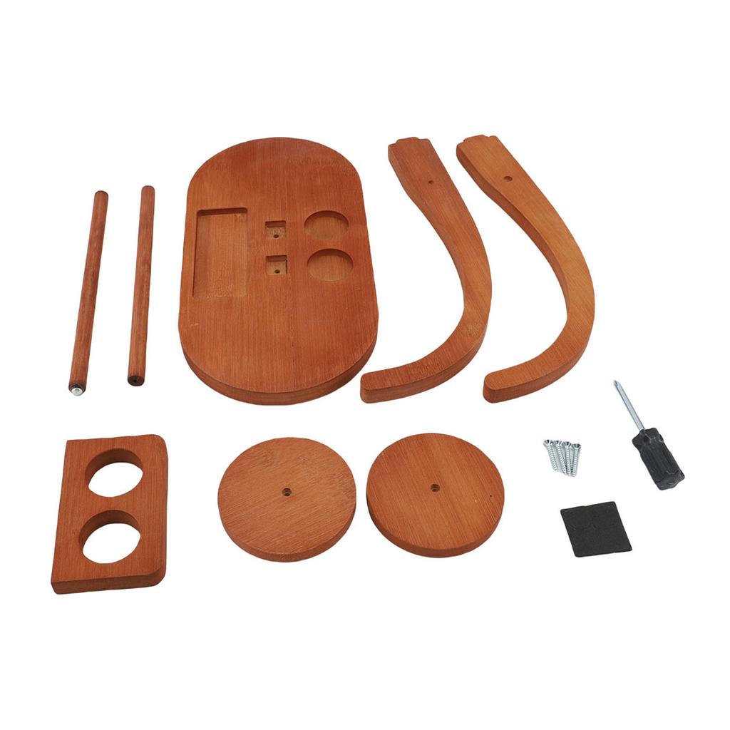 Wooden Yarn Holder for Crocheting Knitting Rotating Yarn with 2 Spindles Double Yarn Holder Stand