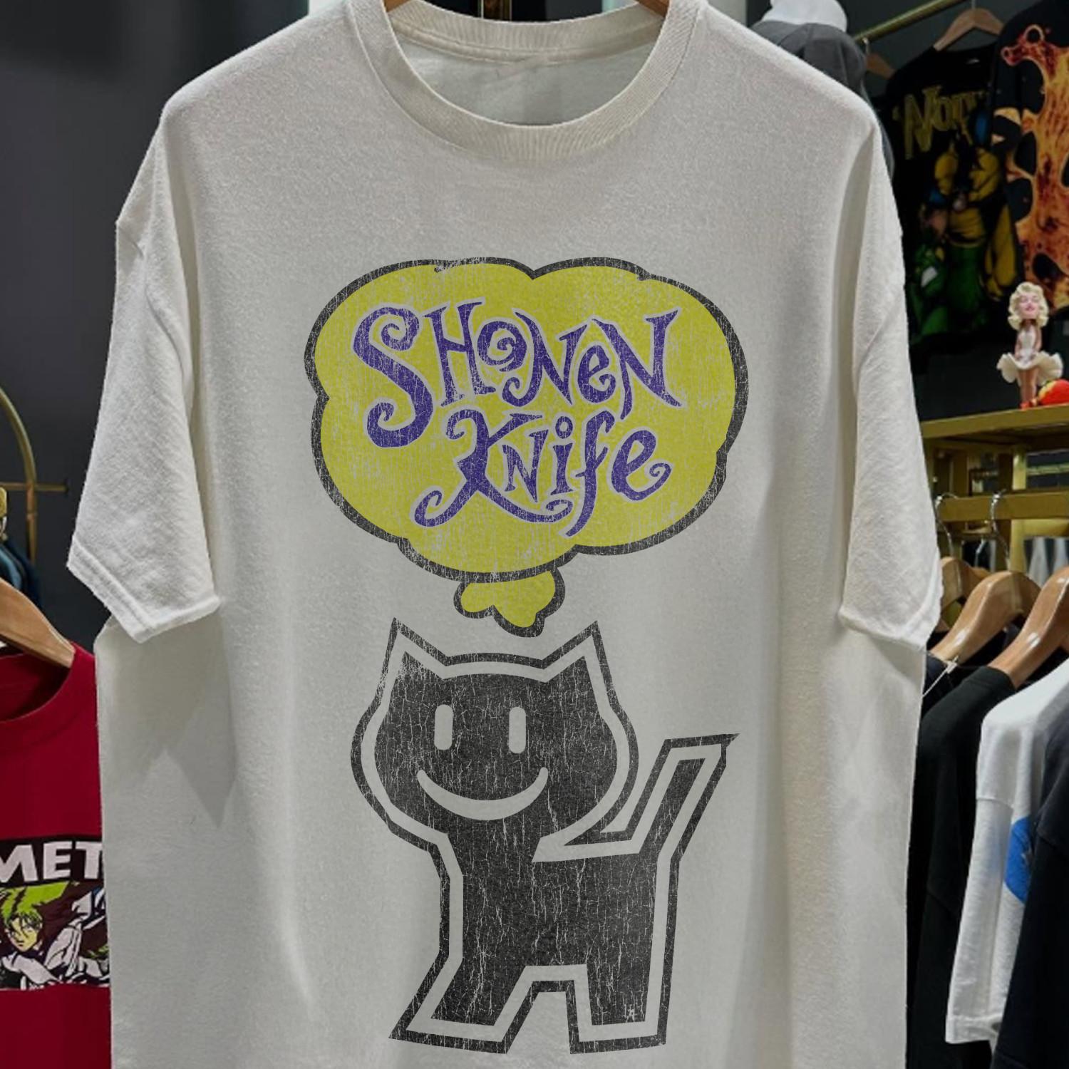 90 s Shonen Kitten Club Shonen Knife Cat Promo T-Shirt White XXL L