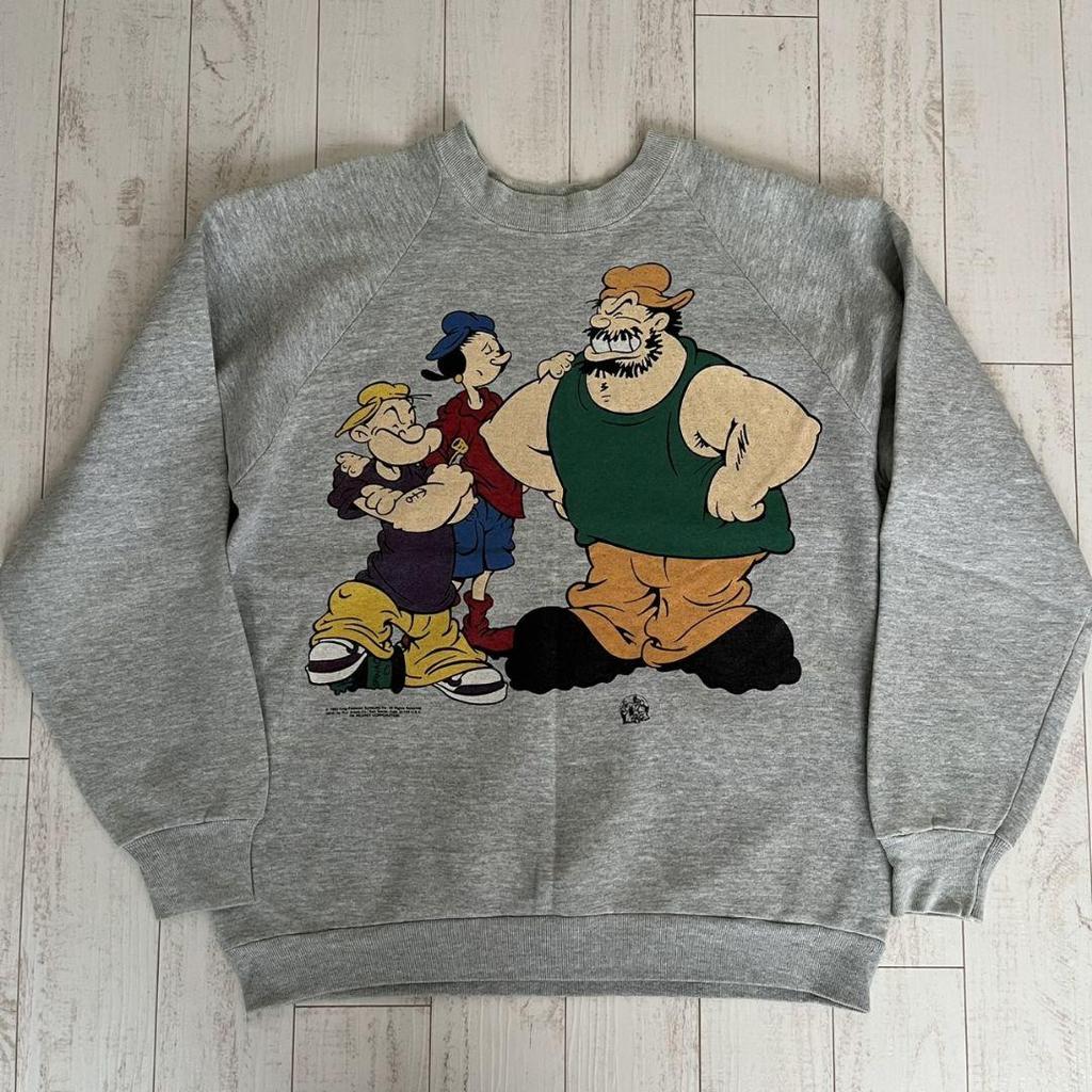 [USED] 90s USA-made Vintage Popeye Character Sweatshirt