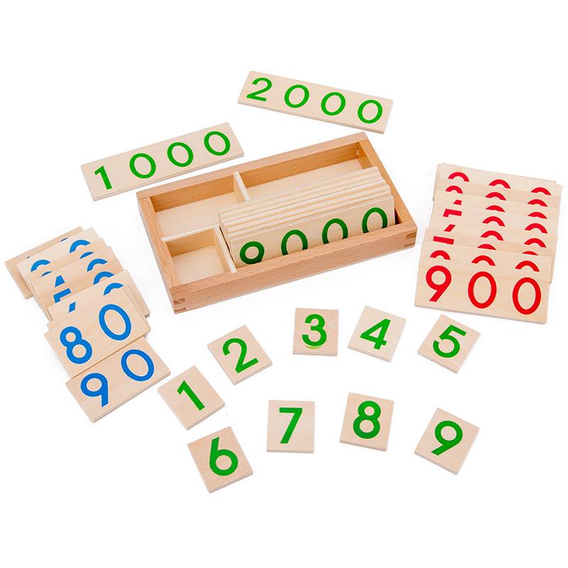 Montessori 1-9000 Number Cards - Home Edition for Kindergarten Mathematics