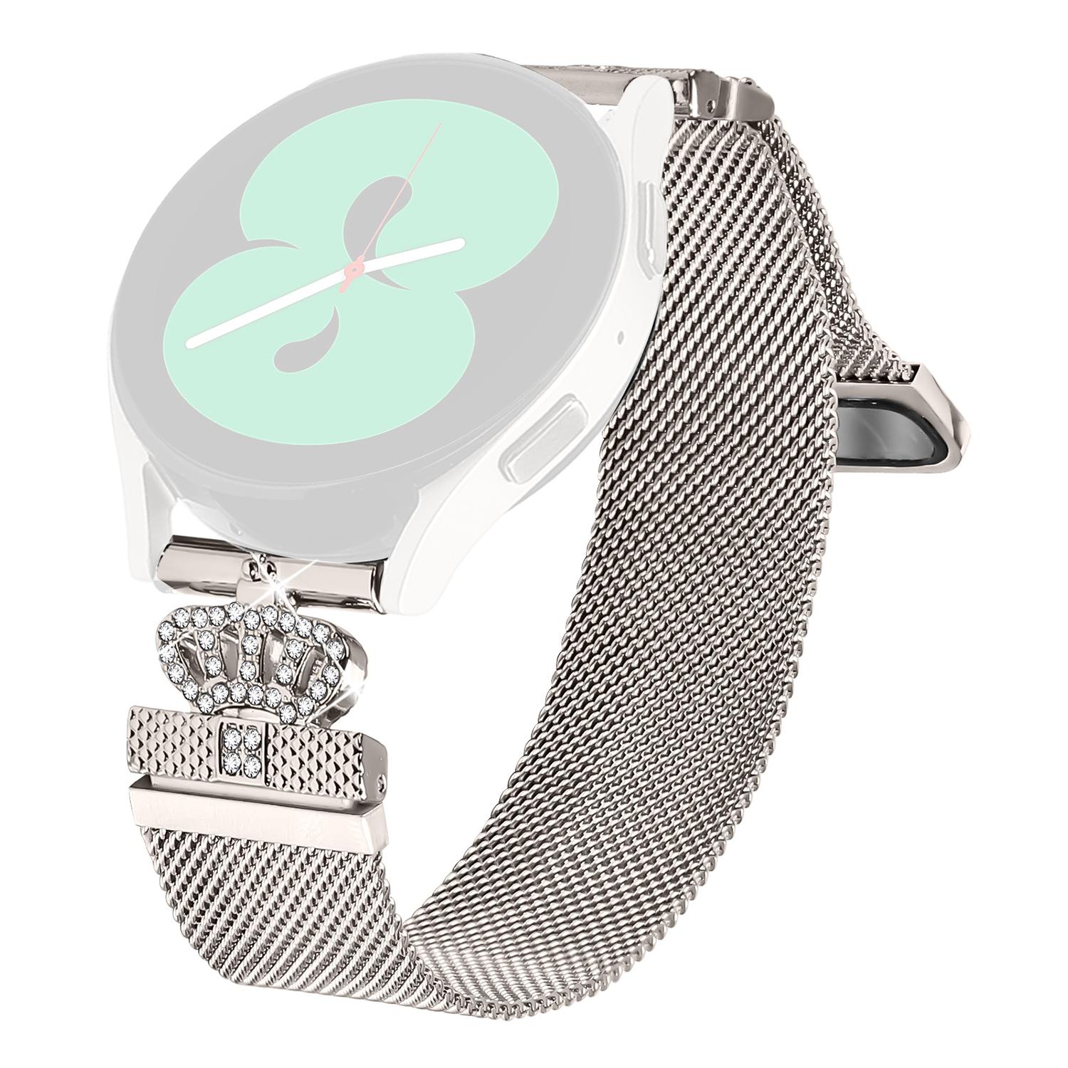 

For Huami Amazfit GTS 2e Milanese Mesh Band Magnetic Crown Clasp Stainless Steel Strap Starlight