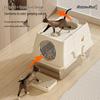 Stainless Steel Top-Entry High-Sided Cat Litter Box with Flip-Top and Anti-Splash Design