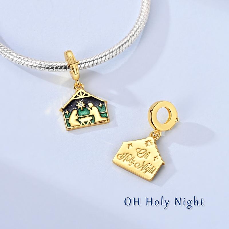Charms 925 Silver Golden Lucky Star Ballet Shoe Heart Bead Pendant Charms Fit Bracelet Necklace Womens Jewelry
