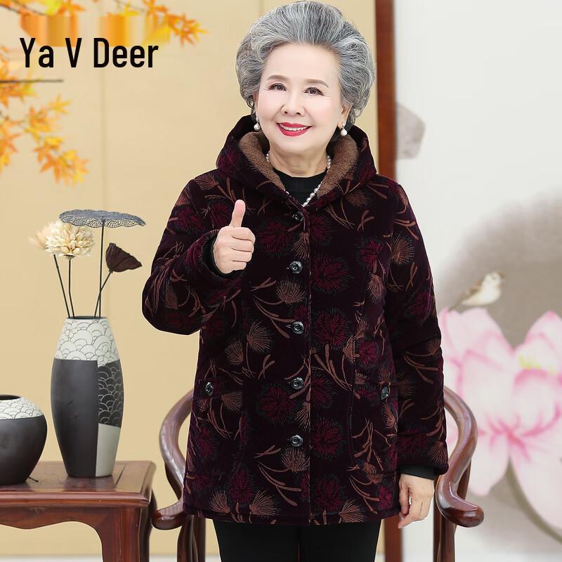 

Женская зимняя плюшевая куртка Yalu с утеплителем для пожилых 2XL