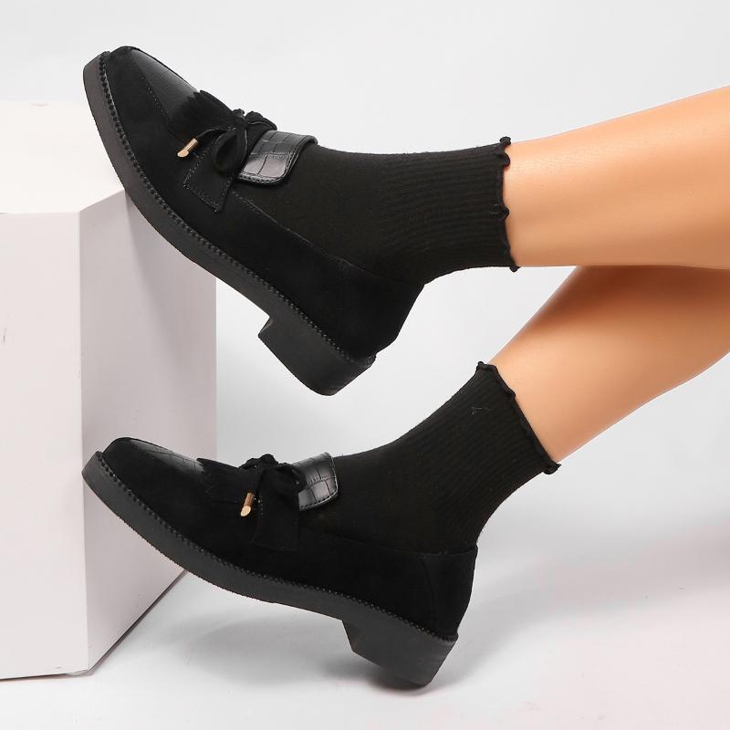 New Doudou Women's Shoes Glossy and Matte Le Fu Shoes with Tassels One Foot on Large Casual Shoes for Women Pumps size 35-43