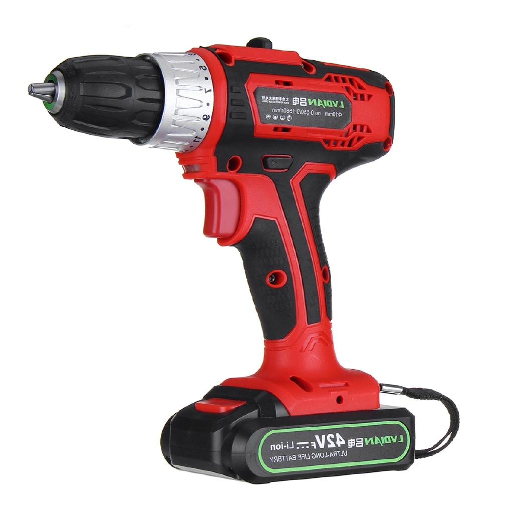 42V Cordless Rechargeable 7500mAh Battery Electric Drill Impact Wrench 2 Speed Screwdriver