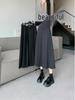 High-Waisted A-Line Pleated Midi Skirt - Elegant, Slimming Autumn Style for Women