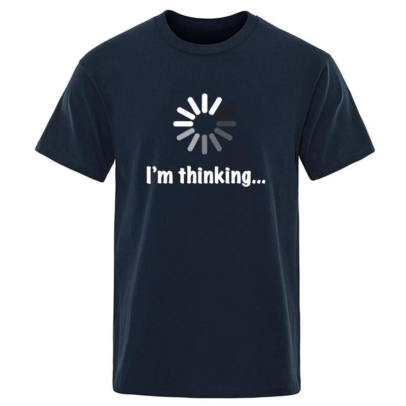 

Mens Tshirt High Quality 100 Cotton Funny Im Thinking Printed Casual Loose Streetwear Cool Men T Shirt Oneck Male Tops Tees 4XL