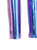 Girls Metallic Gloss Alien Cosplay Jumpsuit Ruffled Flying Sleeve Patchwork Back Invisible Zipper Leotard