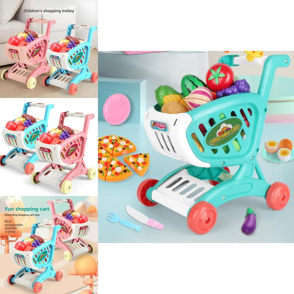 durable Plastic Shopping Cart For Kids Role Play Supermarket Child Development Fun