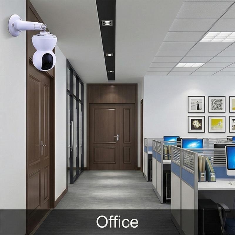 Adjustable Wall Mount Brackets for Indoor Cameras Allowing Multiple Direction Rotation and Tilt for Viewing Coverage