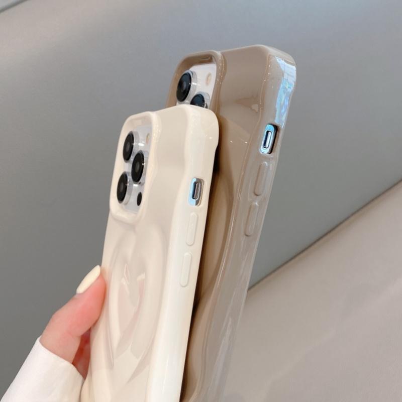 INS Glänzende Liebesherz Handyhülle Für iPhone 16 Plus 15 14 13 12 11 Pro Max Niedlich Mode 3D Wellenmuster Bumper Stoßfeste Hülle