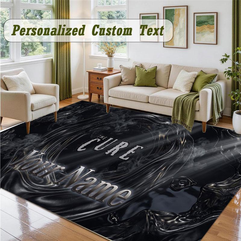Crystal Velvet Square Rug Custom NameThe Cure Pattern Non Slip Home Floor Decor Rug