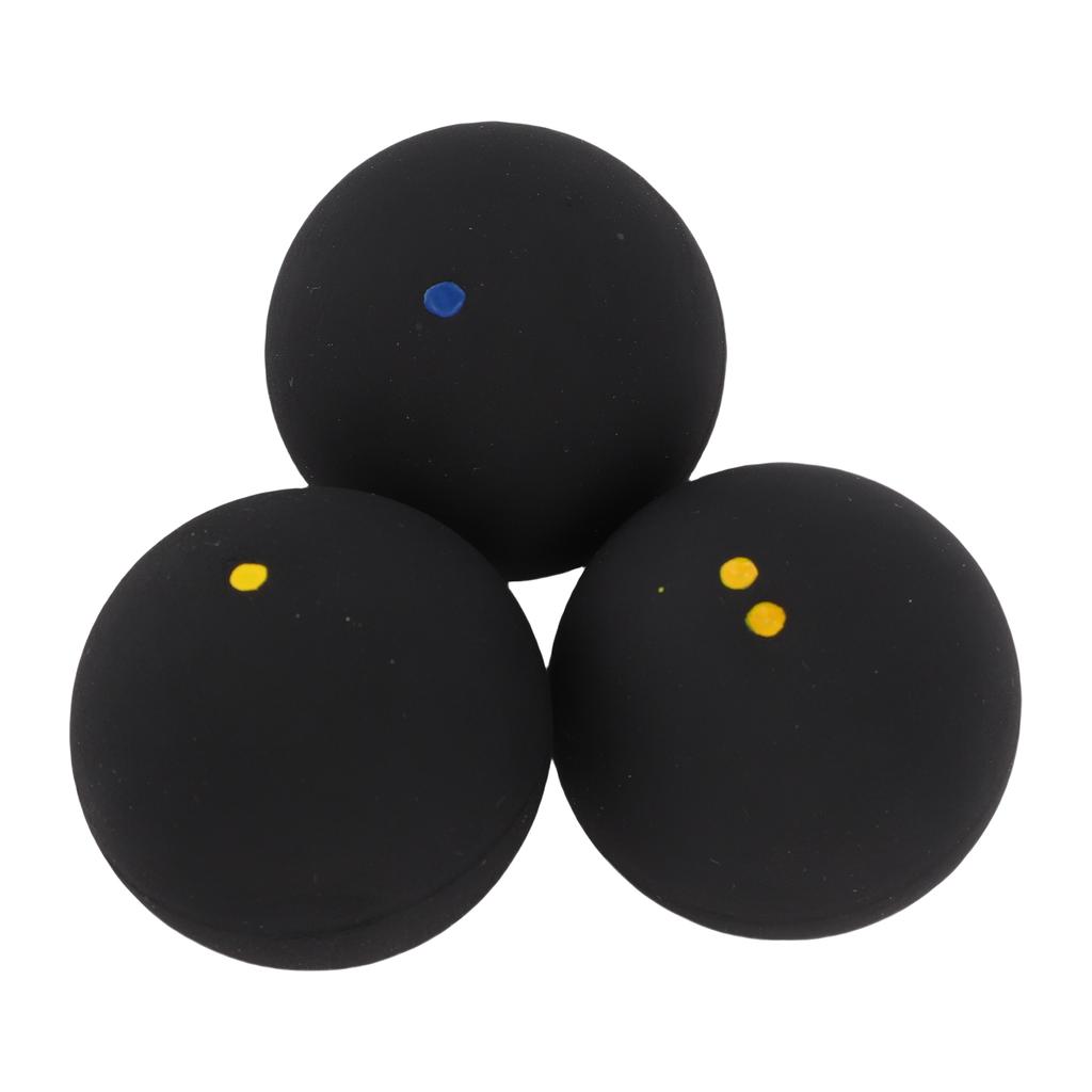 3Pcs Squash Ball Combo Set Single Blue Dot Single Yellow Dot Double Yellow Dot for Professional Training Practice