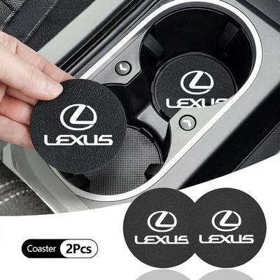 2Pcs Suede Car Water Cup Bottle Holder Anti-slip Mat Pad For RX300 IS200 IS250 ES350 Ct200h UX250h NX300h ES300h RX400h LS