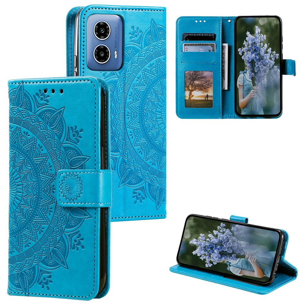 For Motorola Moto G45 5G/G34 5G Phone Case Mandala Flower Stand PU Leather Cover Wallet