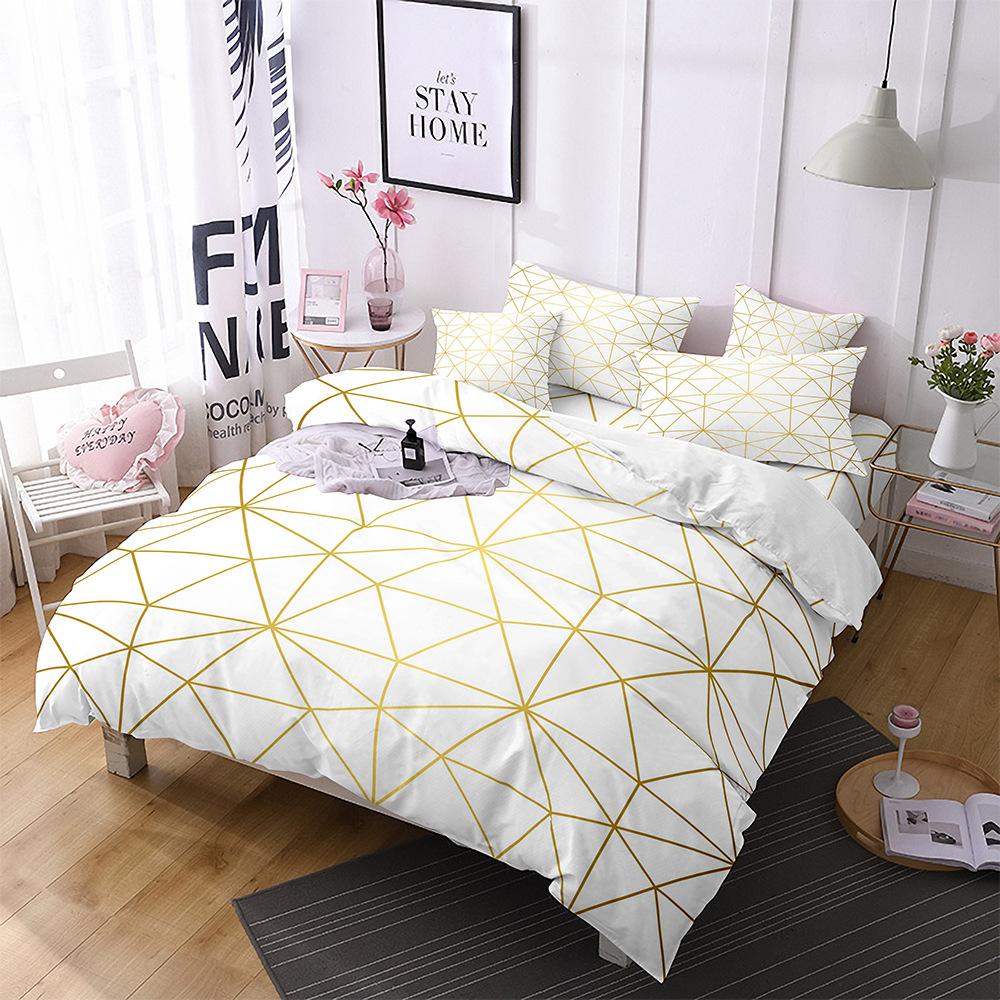 Marmor Bettbezug Set Queen Grün Gold Glitzer Bettwäsche Set Polyester Batik Fluid Magma Abstrakte Kunst Hipster Twin Bettdeckenbezug